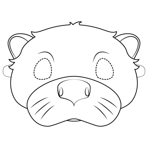 Otter Mask Coloring Page